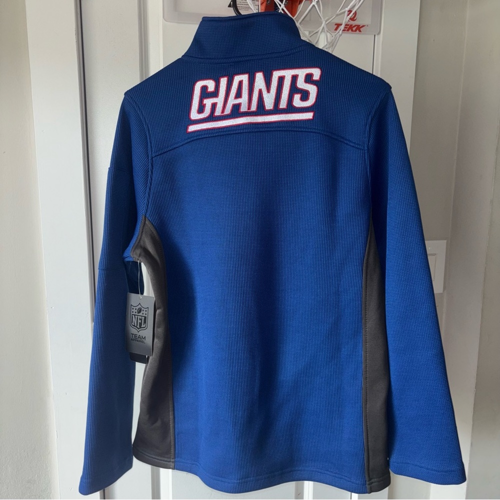 NFL Team Apparel Blue and Gray NY Quarter-Zip Pullover Size S